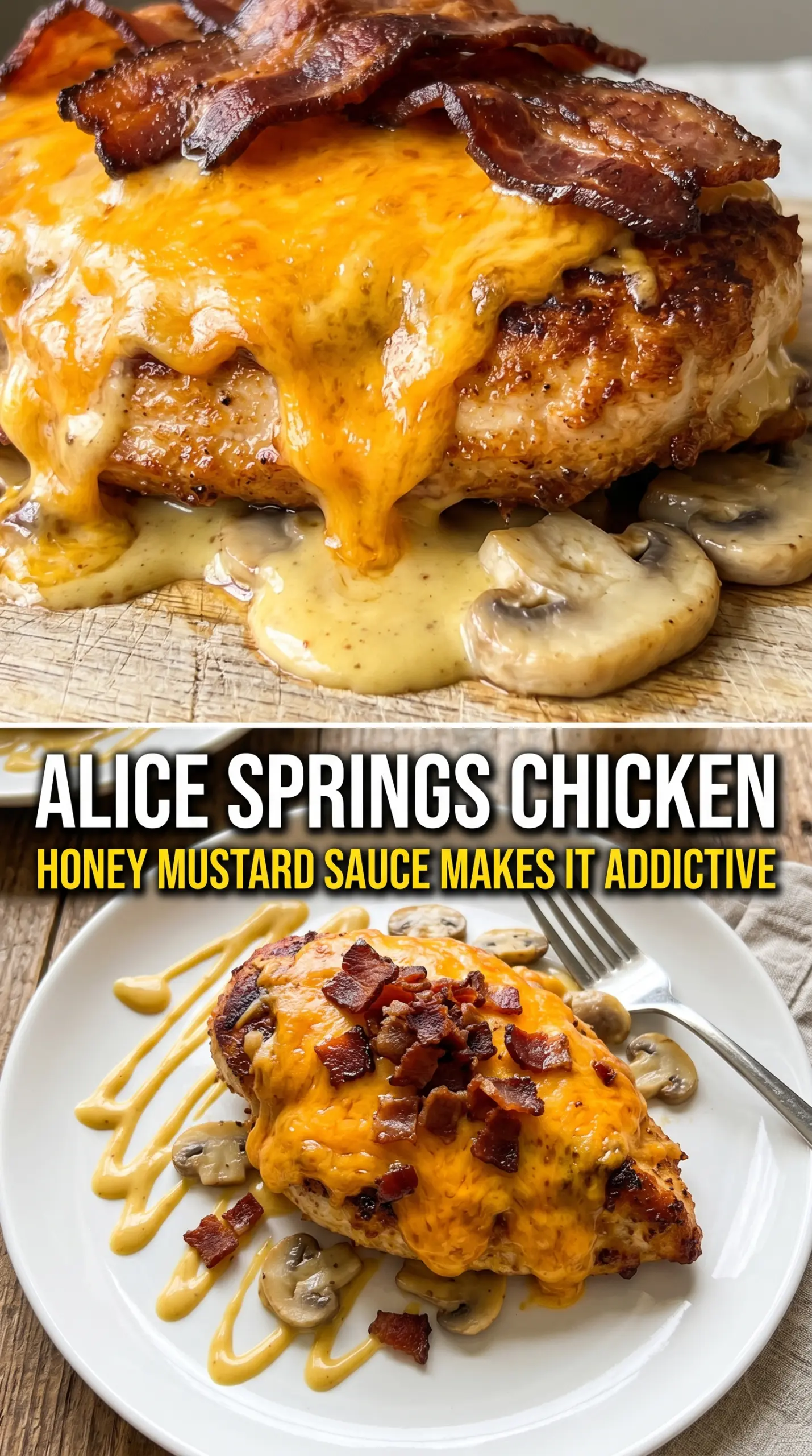 Alice Springs Chicken honey mustard bacon mushrooms