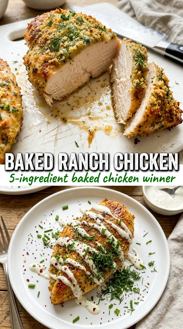 Baked Ranch Chicken crispy golden Parmesan crust
