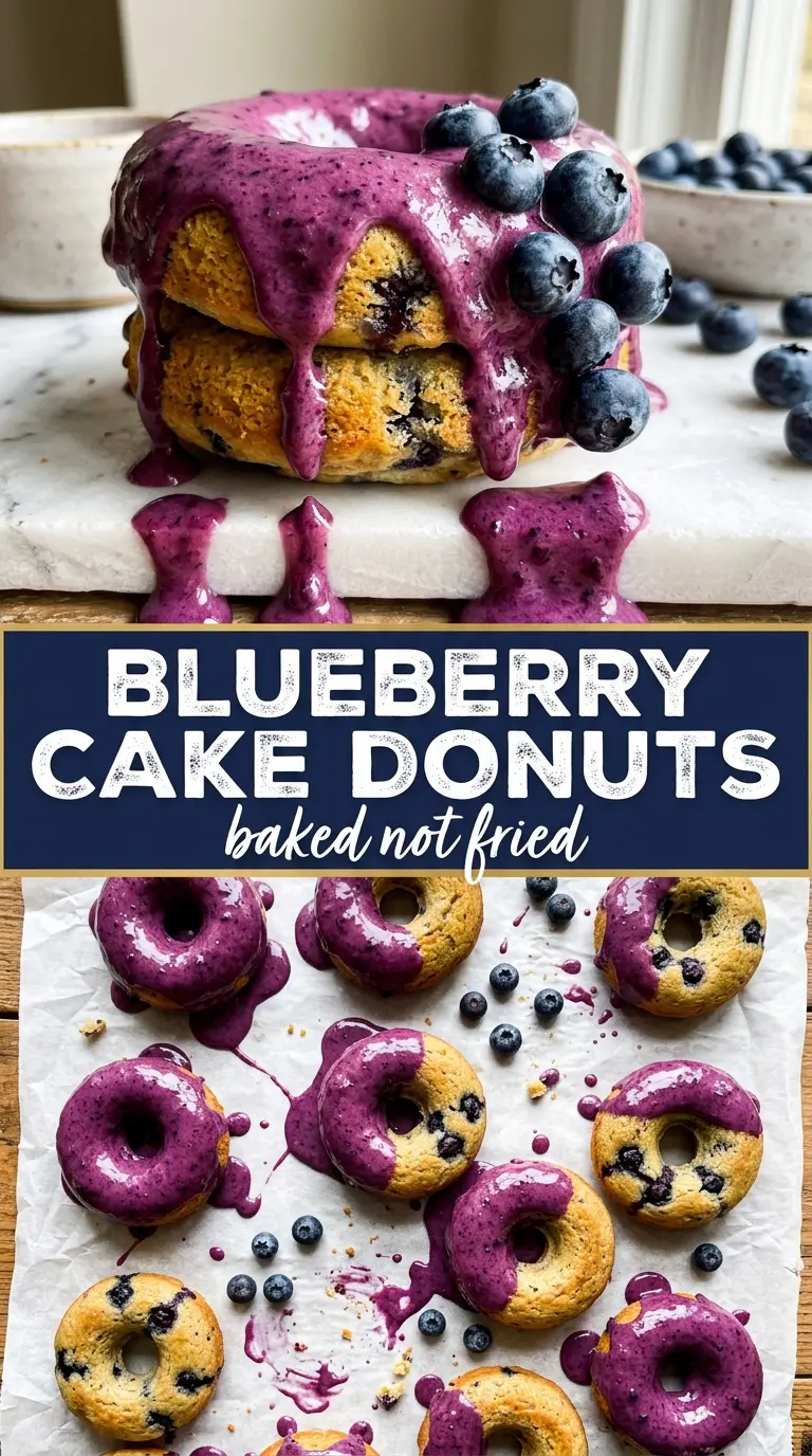 Blueberry cake donuts soft glazed berry