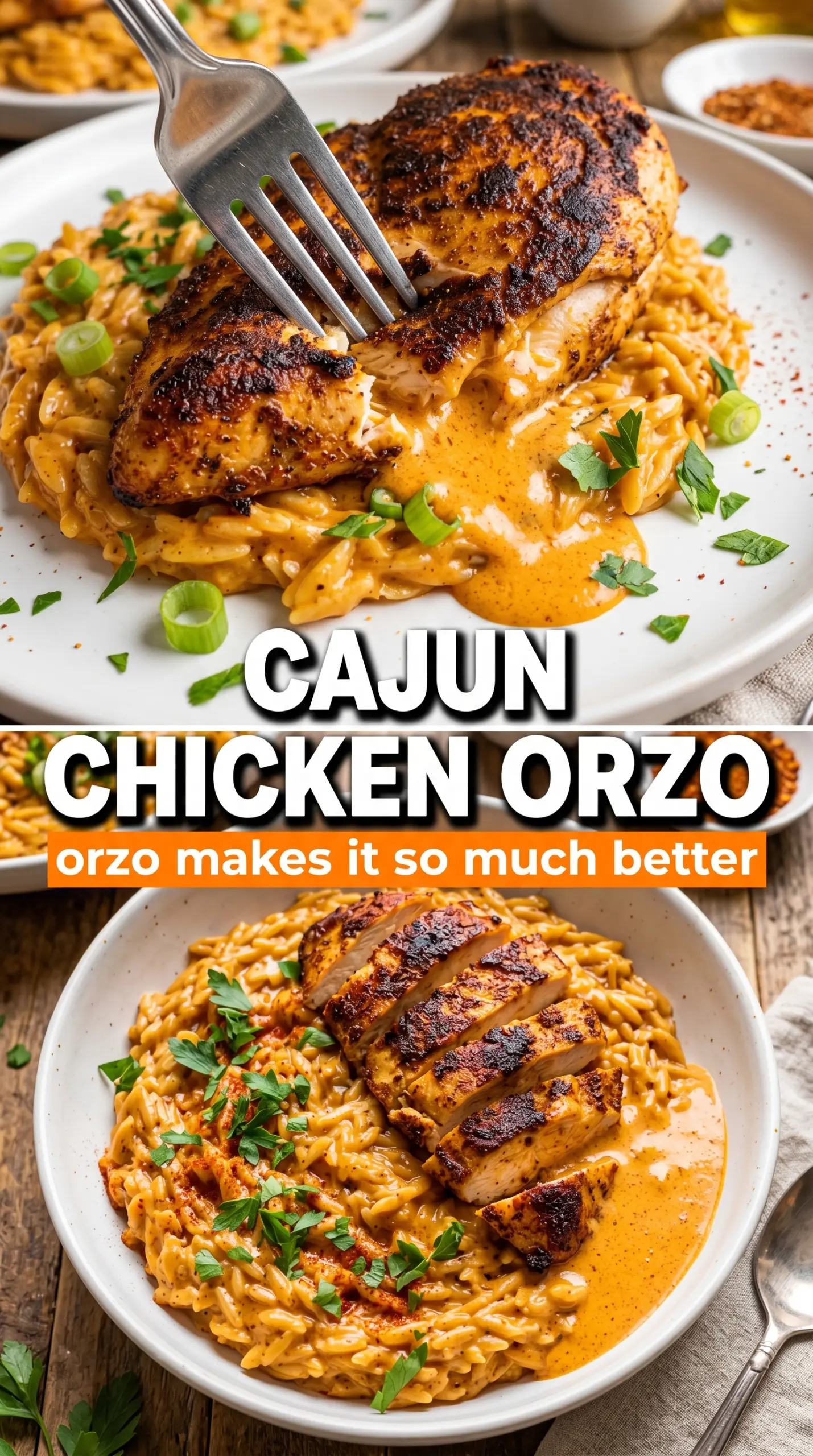 Cajun chicken orzo blackened creamy skillet
