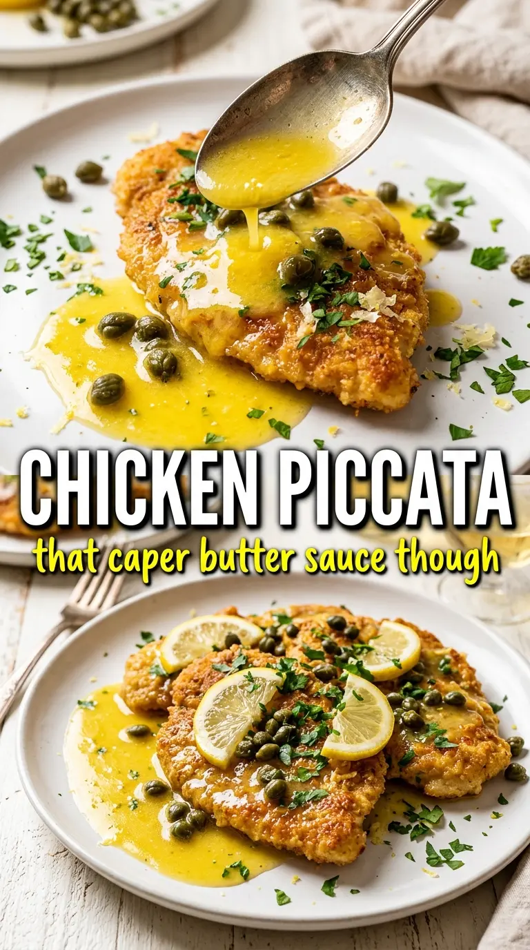 Chicken Piccata bright lemon caper sauce