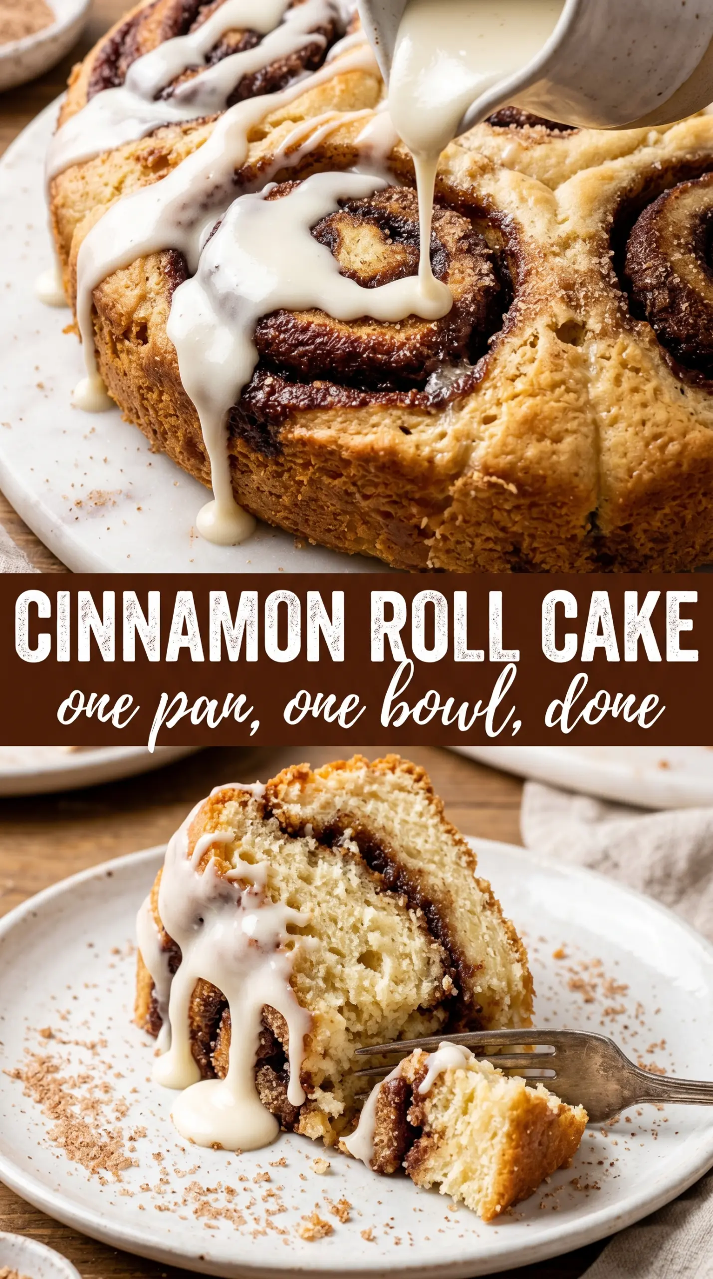 Cinnamon Roll Cake cinnamon swirl cream cheese glaze