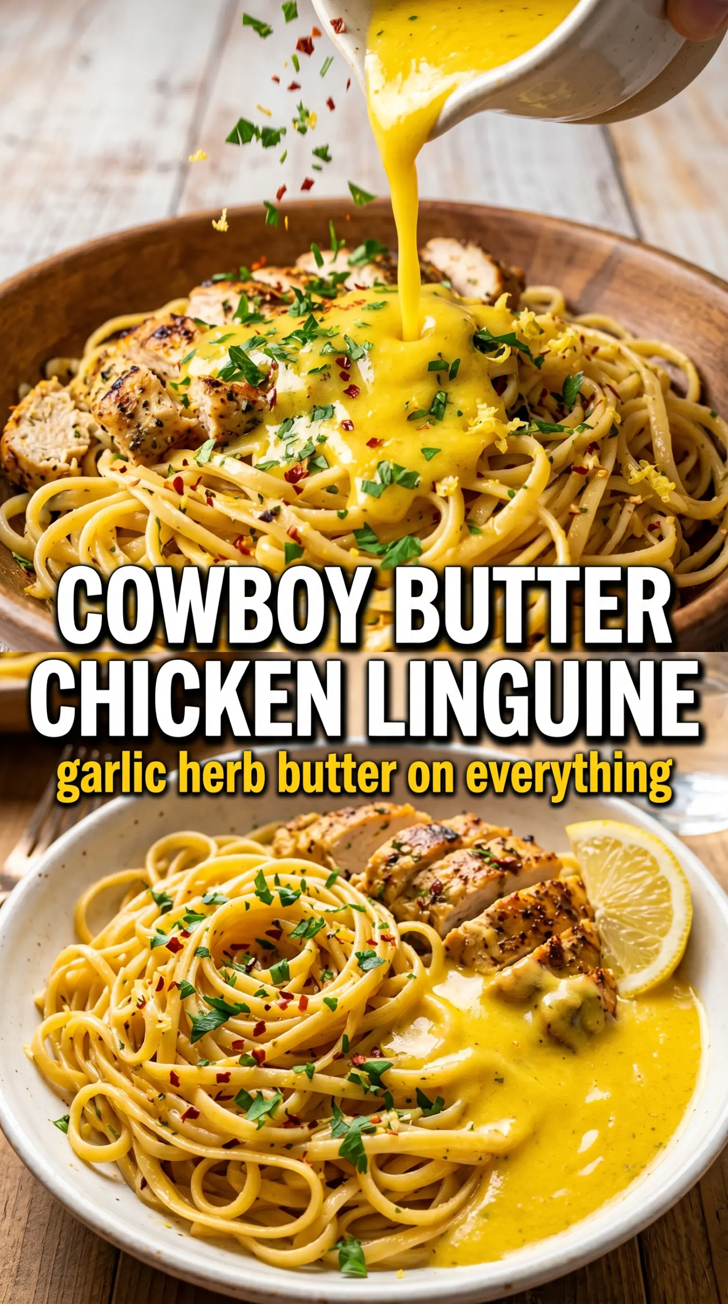 Cowboy Butter Chicken Linguine creamy spicy herb-kissed