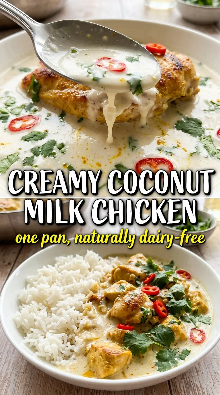 Creamy Coconut Milk Chicken with ginger, garlic, and lime