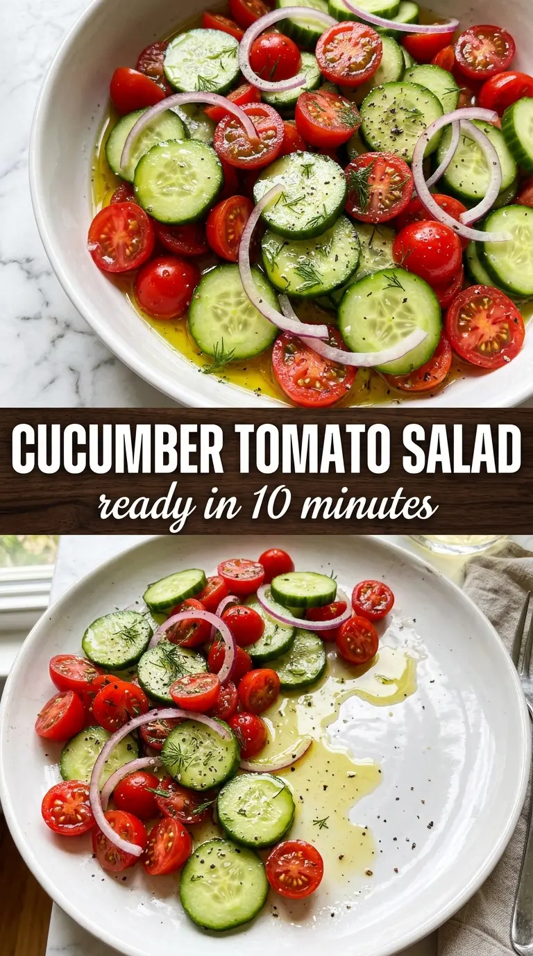 Cucumber Tomato Salad fresh glossy herbs