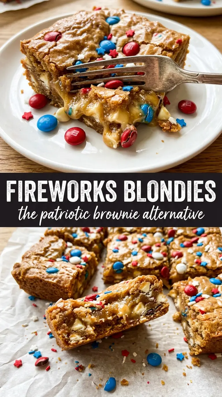 Fireworks Blondies red white blue chewy sprinkle-packed