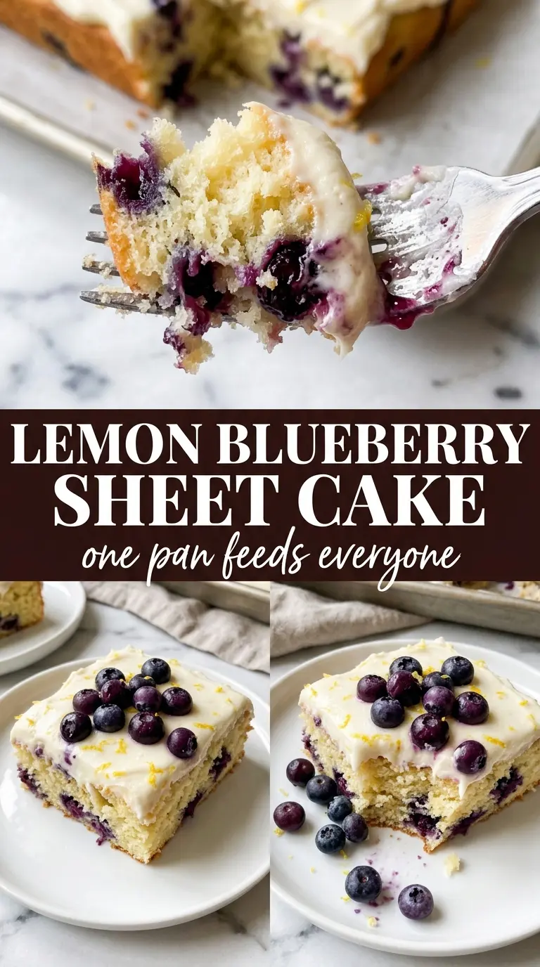 Lemon Blueberry Sheet Cake bright blueberries lemon cream cheese frosting