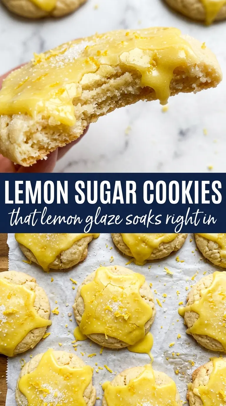 Lemon sugar cookies soft glazed