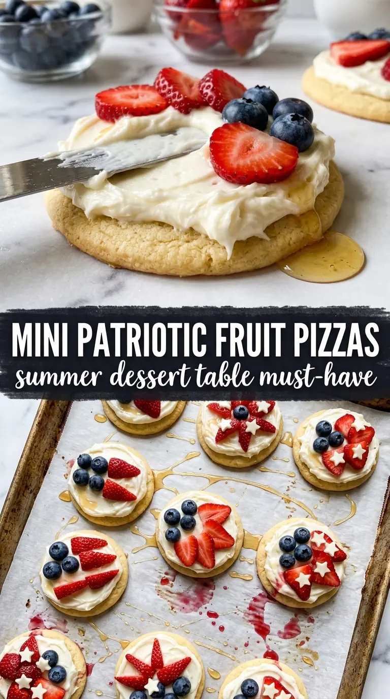 Mini Patriotic Fruit Pizzas colorful berry dessert