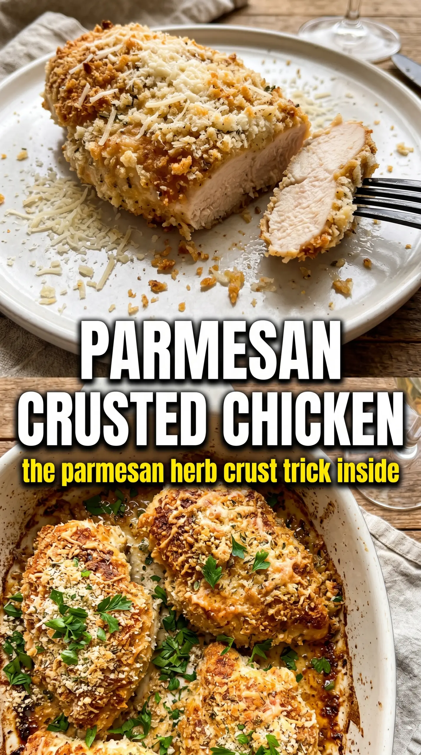 Parmesan crusted chicken crispy golden