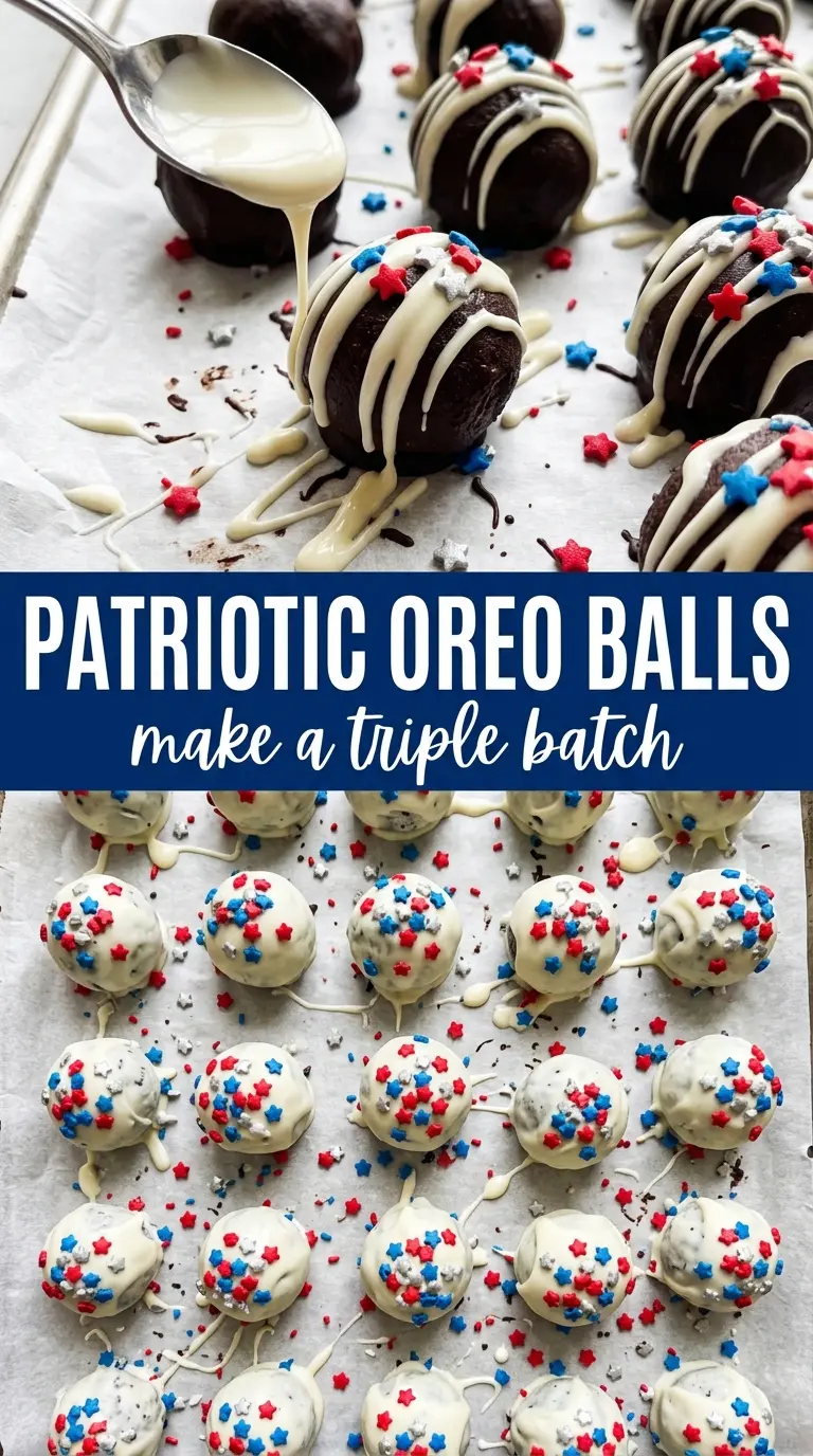 Patriotic Oreo Balls red white blue truffles