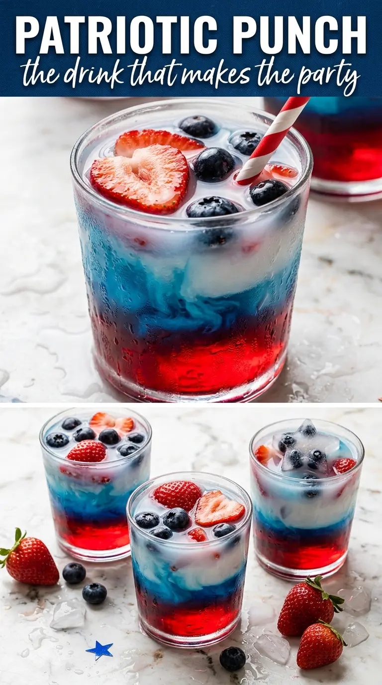 Patriotic Punch red white blue layers