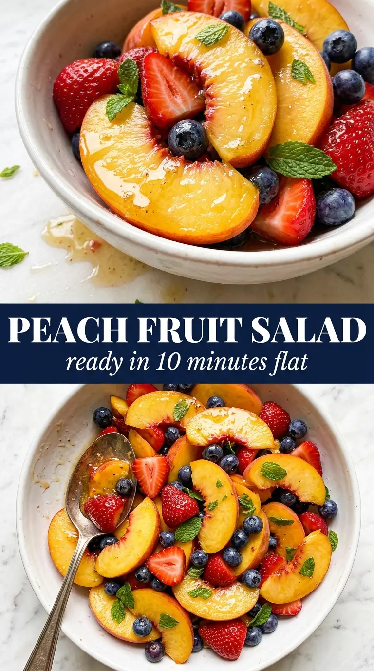 Peach fruit salad bright juicy fresh