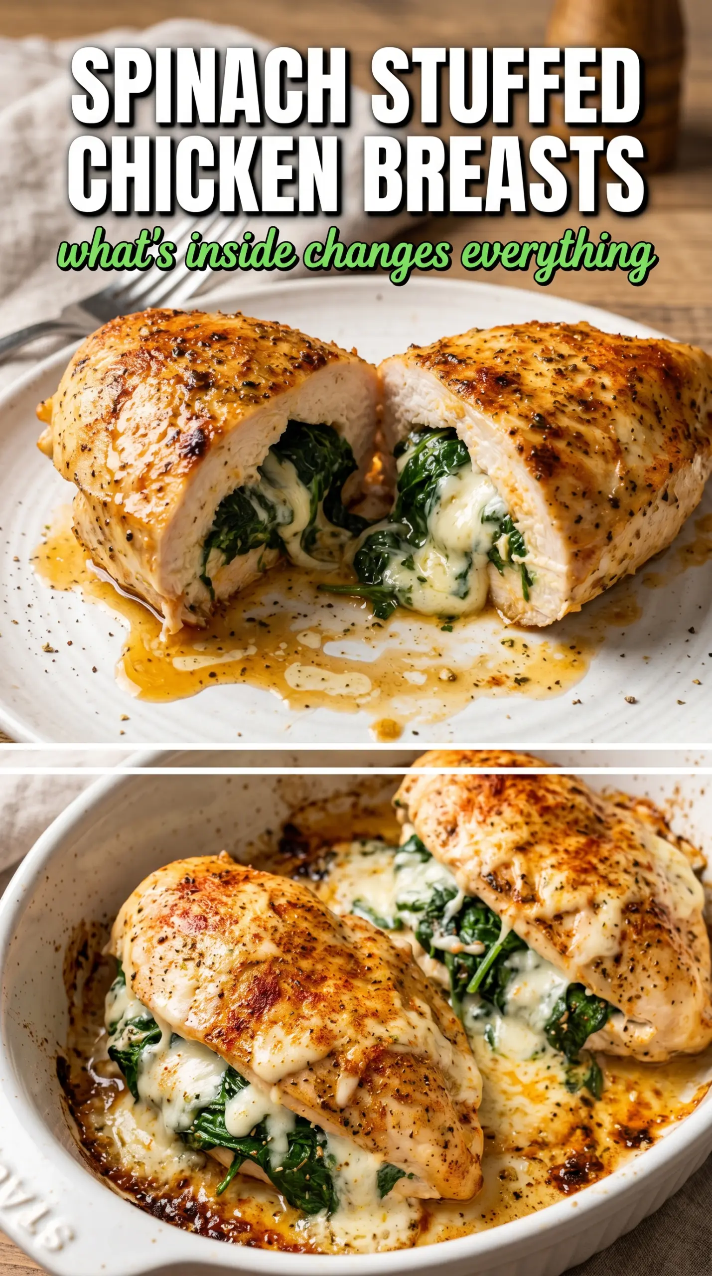 Spinach Stuffed Chicken Breasts golden creamy