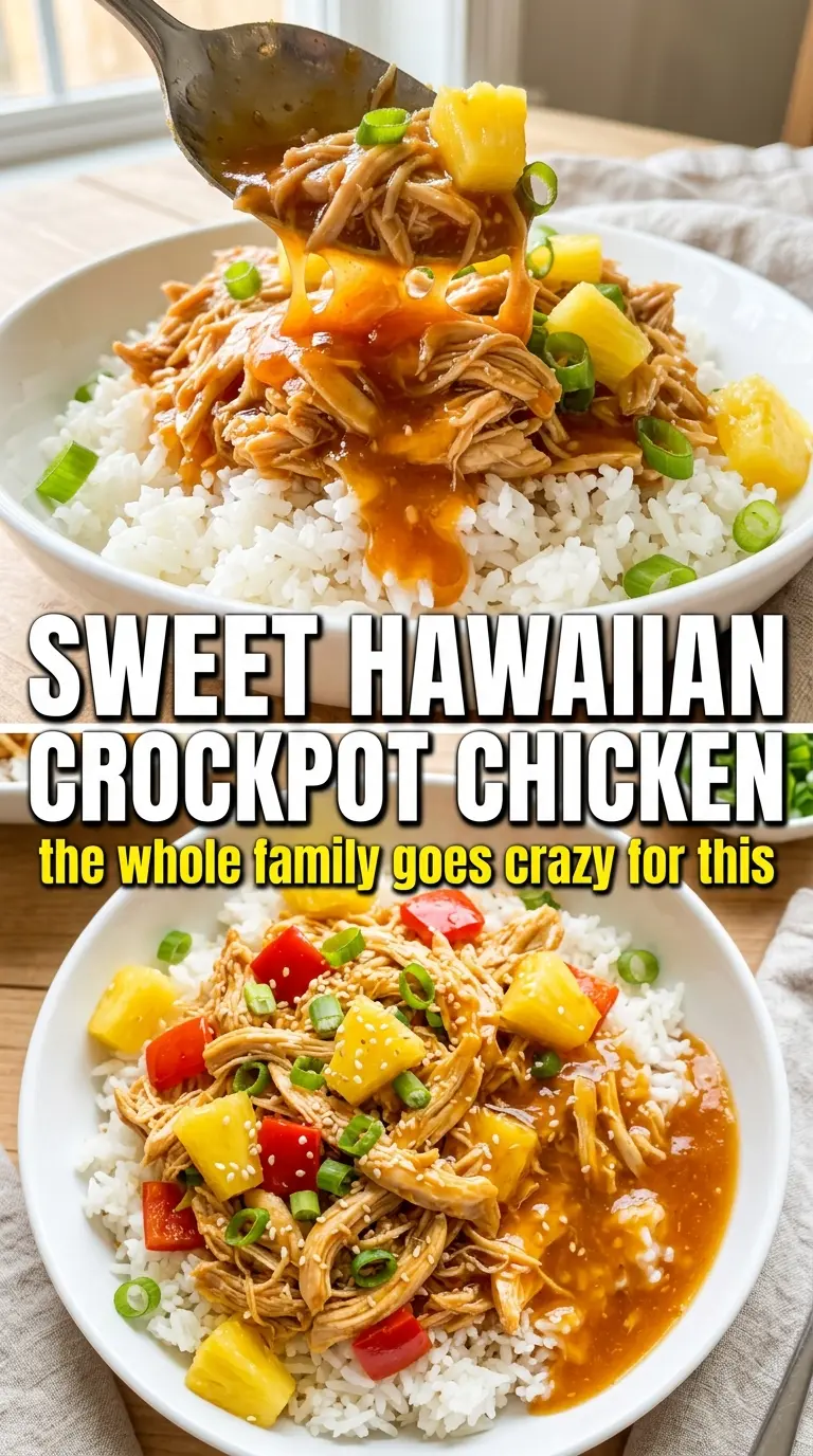 Sweet Hawaiian Crockpot Chicken sticky pineapple chicken