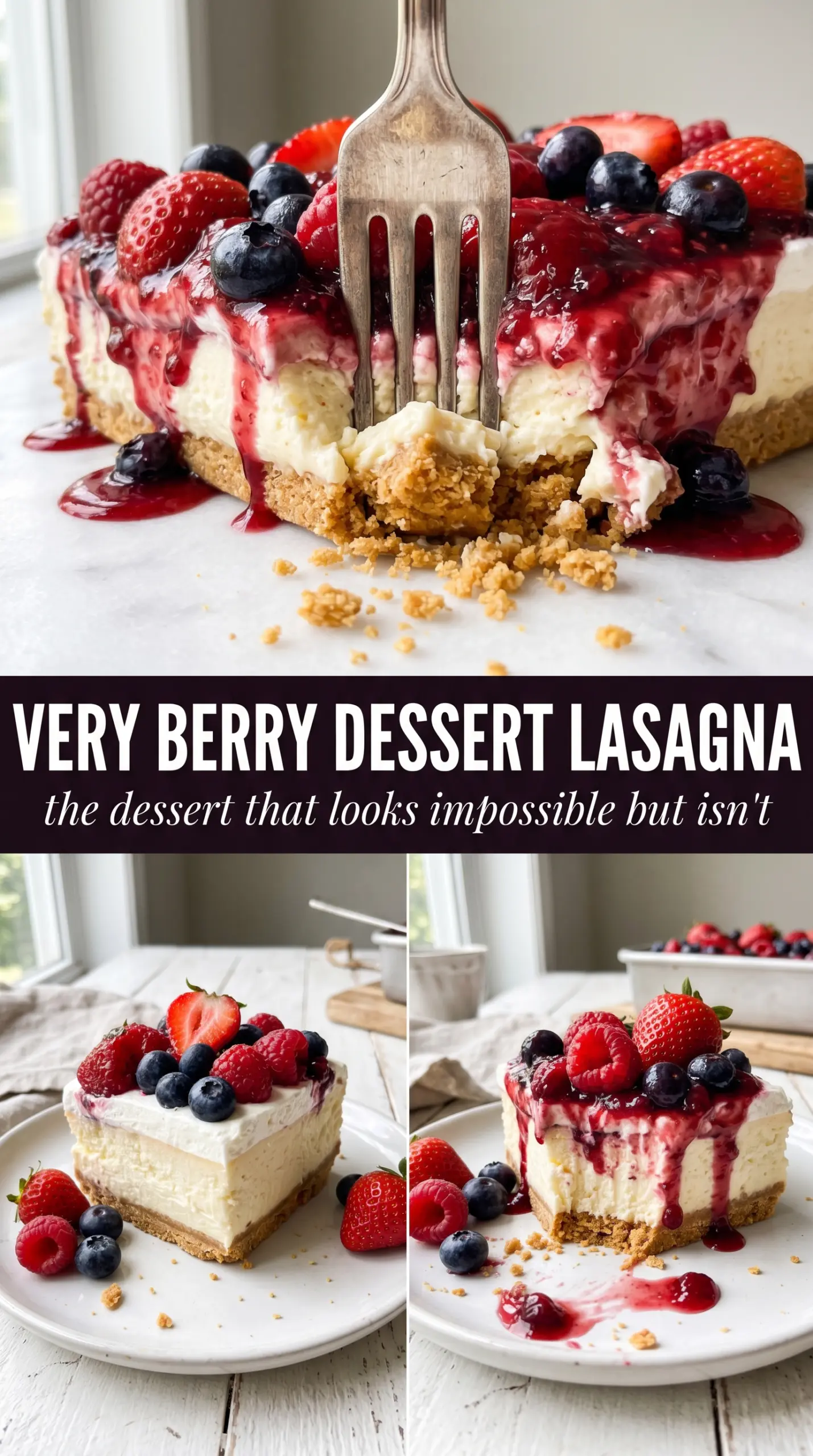 Very Berry Dessert Lasagna creamy berry layers