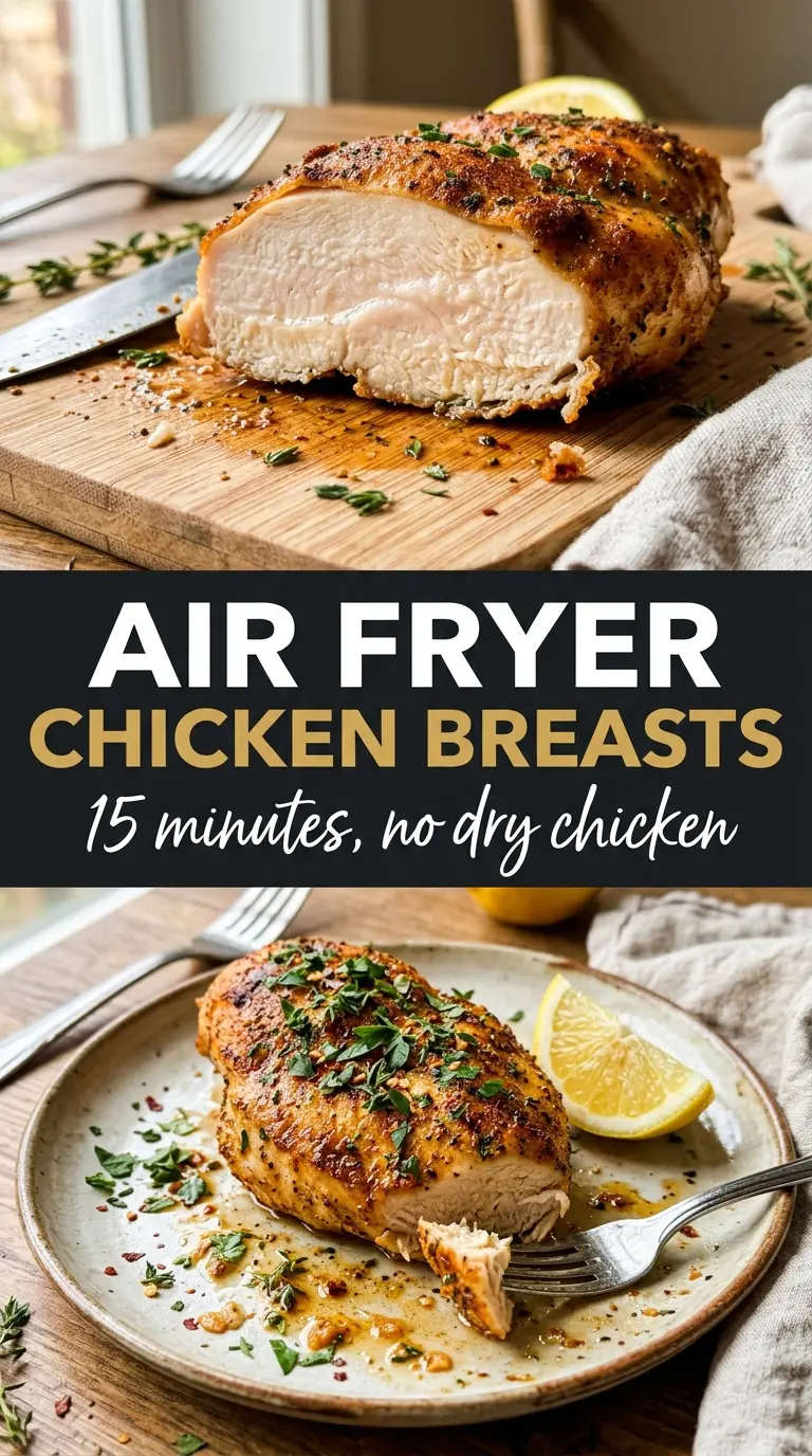 Air Fryer Chicken Breasts golden juicy seasoned
