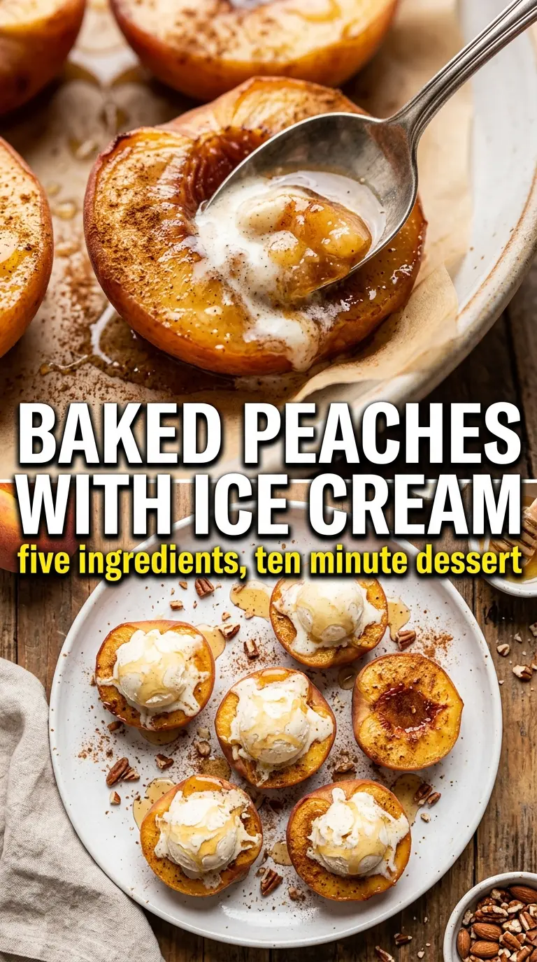 Baked peaches caramelized cinnamon brown sugar