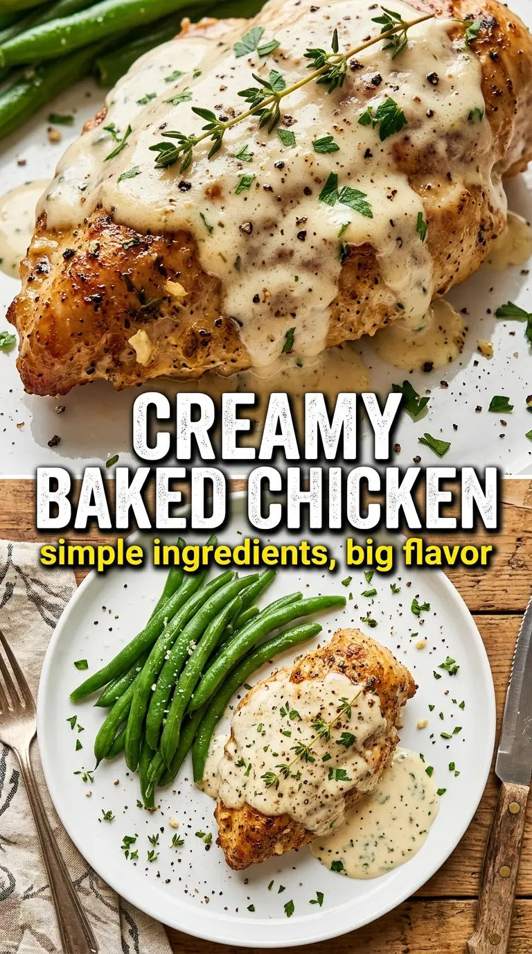 Creamy Baked Chicken Breasts golden bubbly Parmesan