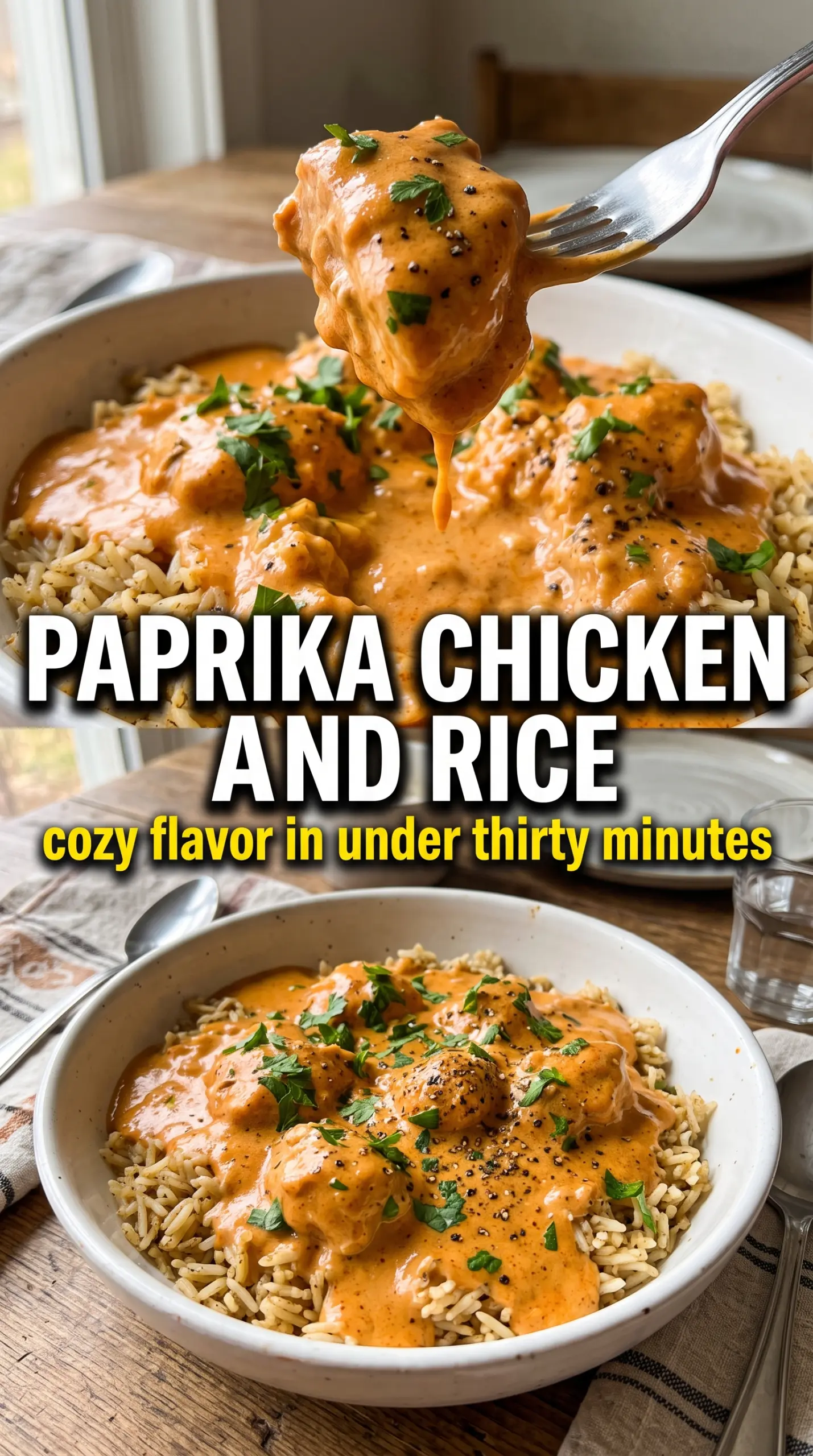 Creamy Paprika Chicken with Rice vibrant paprika sauce