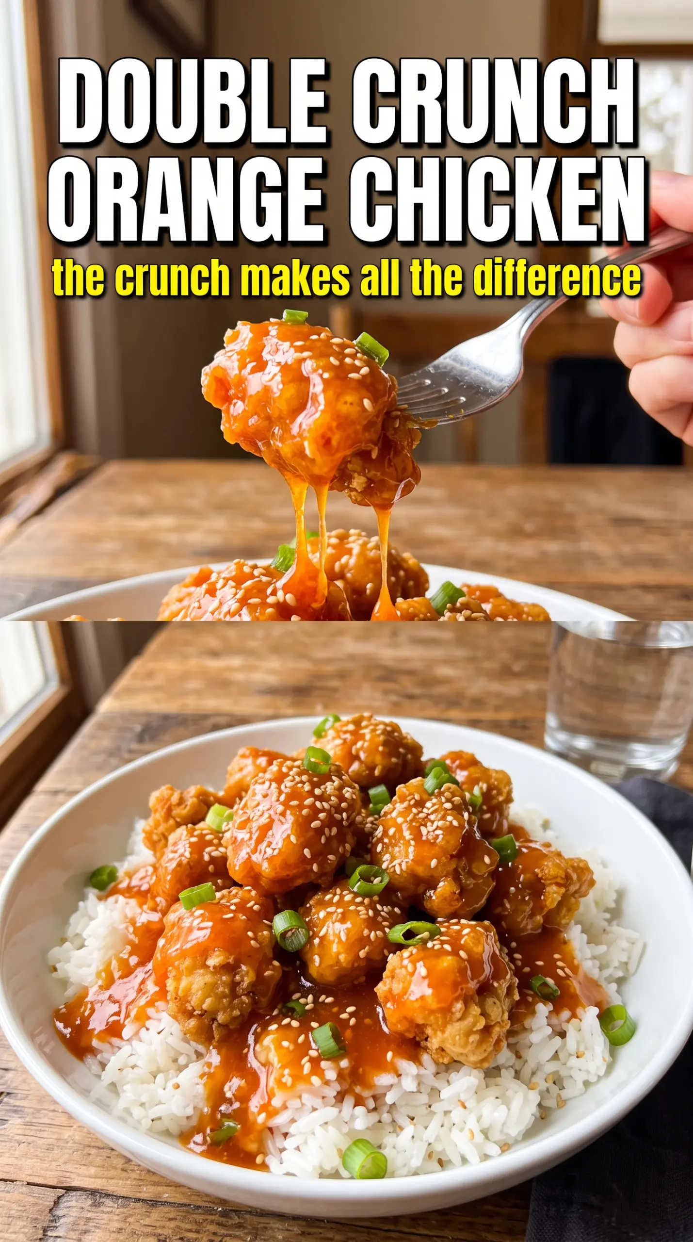 Double Crunch Orange Chicken crispy citrusy glossy