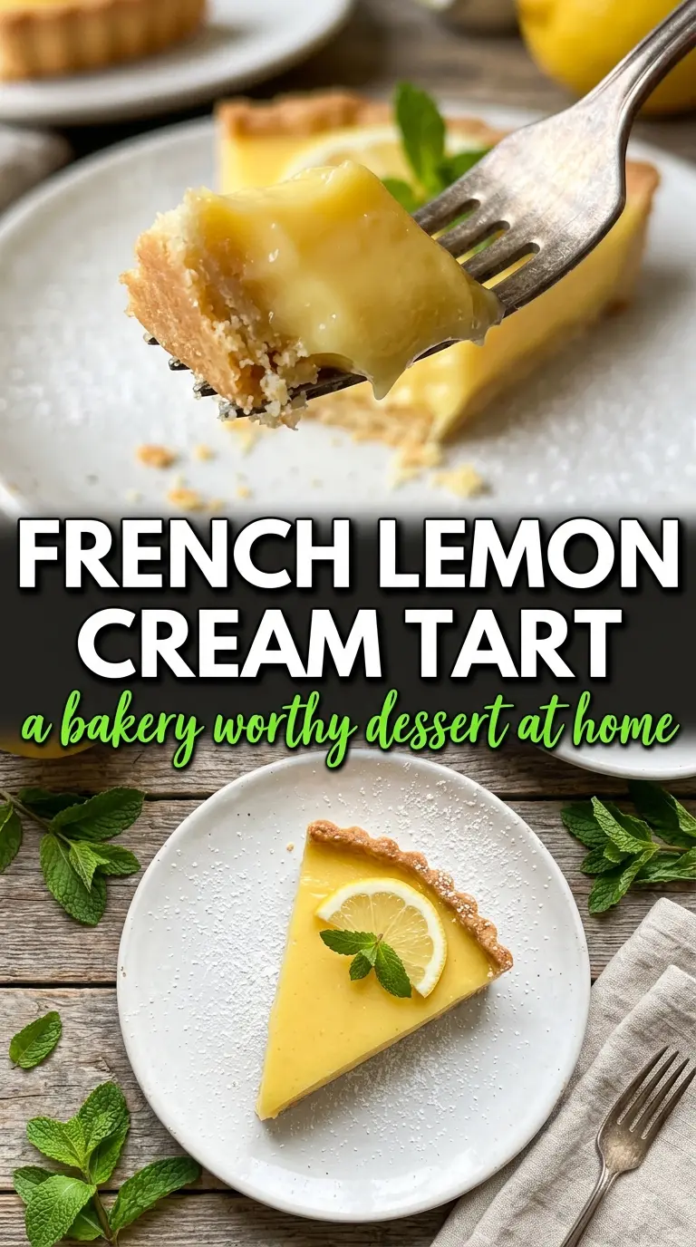 French Lemon Cream Tart creamy bruleed elegant