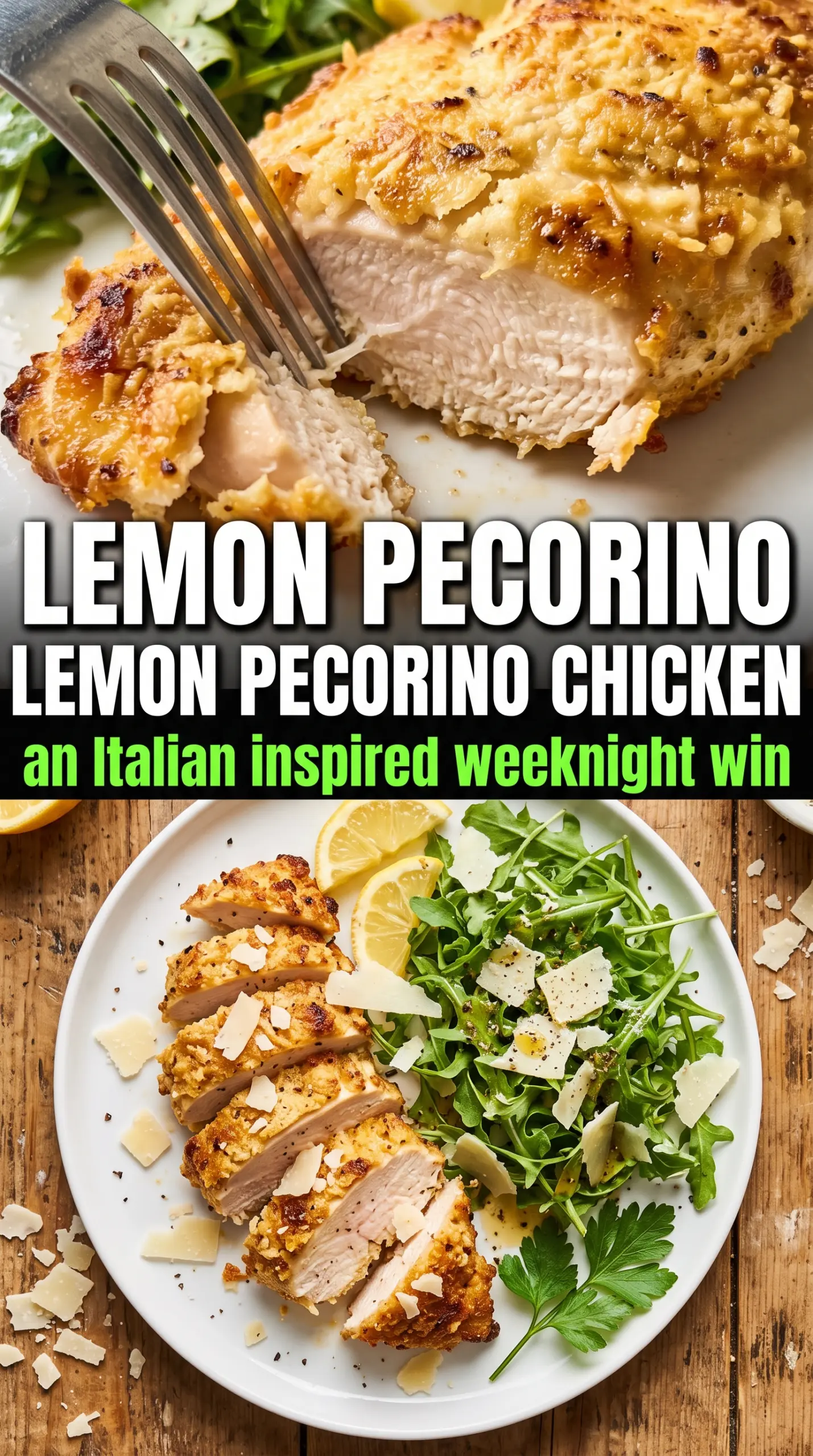 Lemon Pecorino Crusted Chicken crispy lemony baked chicken
