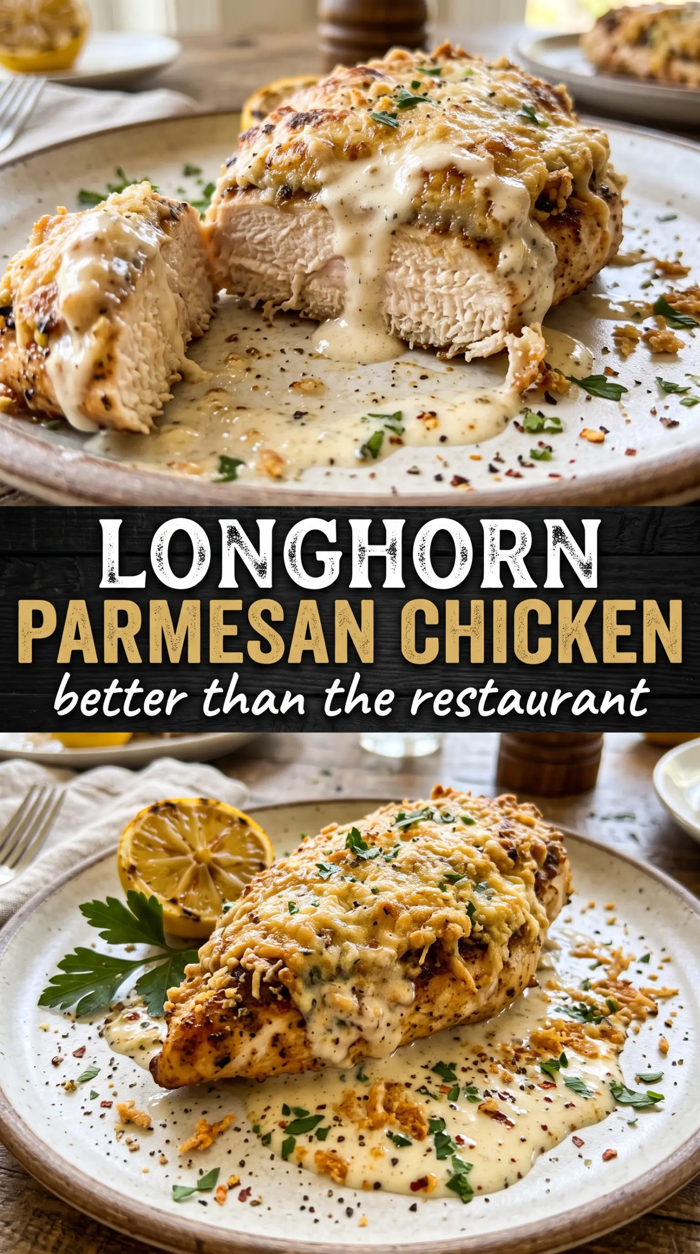 Longhorn Steakhouse Parmesan chicken cheesy grilled copycat