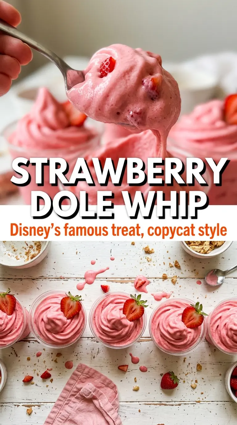 Strawberry Dole Whip fluffy pink soft serve