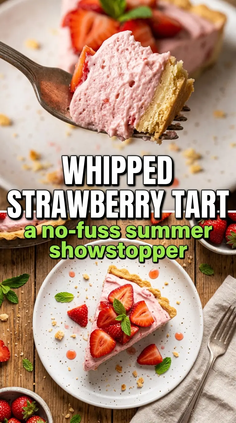 Whipped strawberry tart fresh berry cream