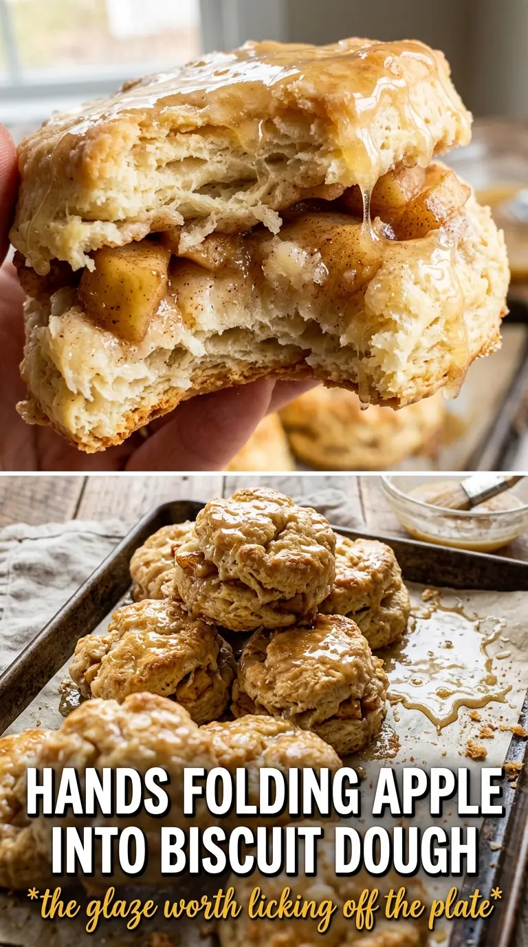 Apple Biscuits With Honey Butter Glaze flaky apple biscuits