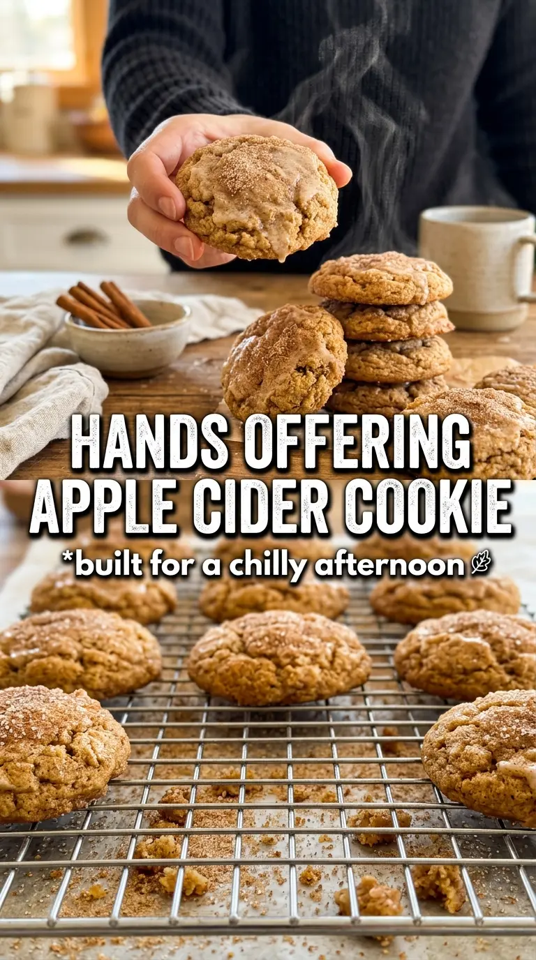 Apple cider cookies soft golden cinnamon sugar