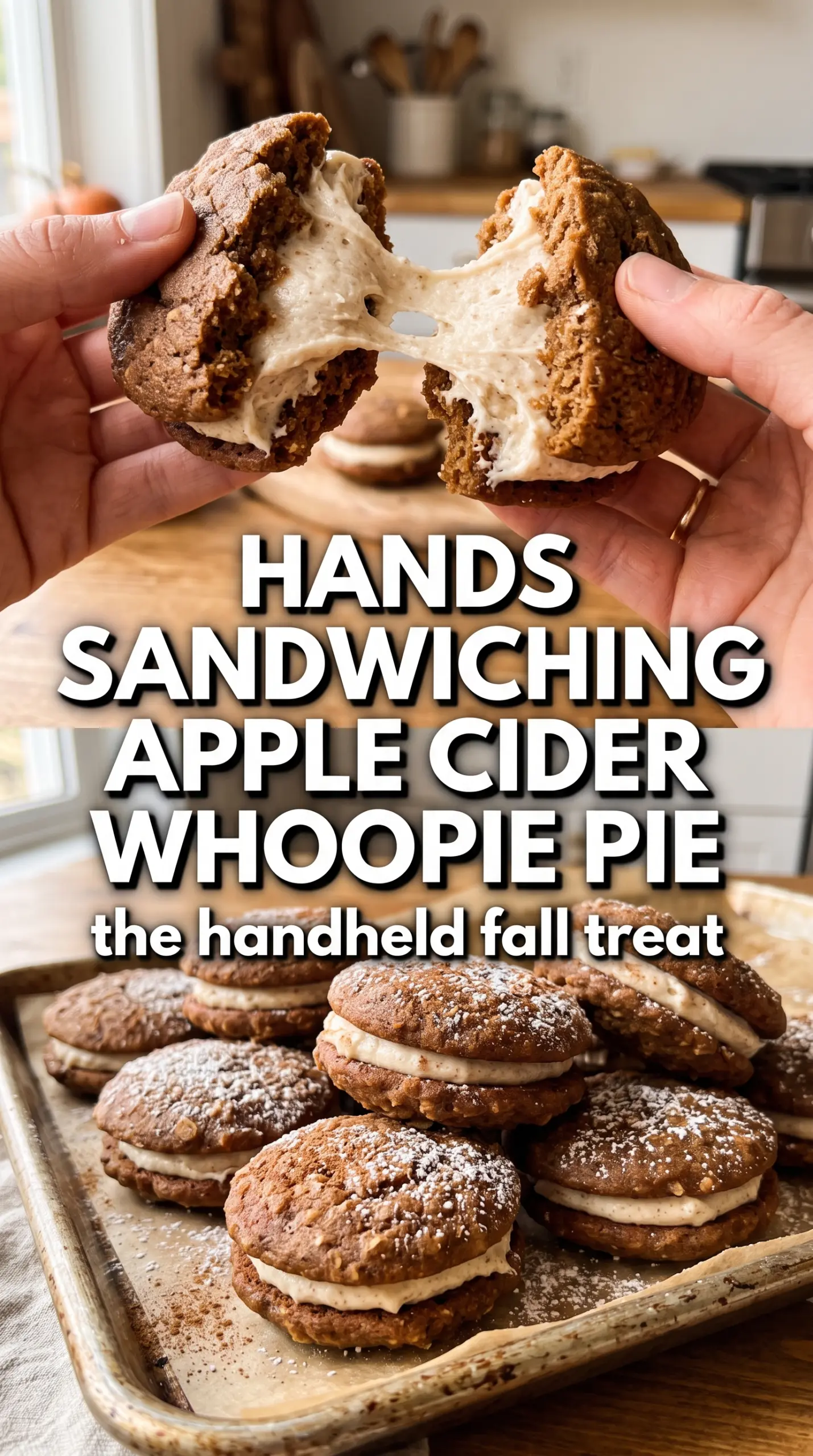 Apple cider whoopie pies soft spiced cream cheese