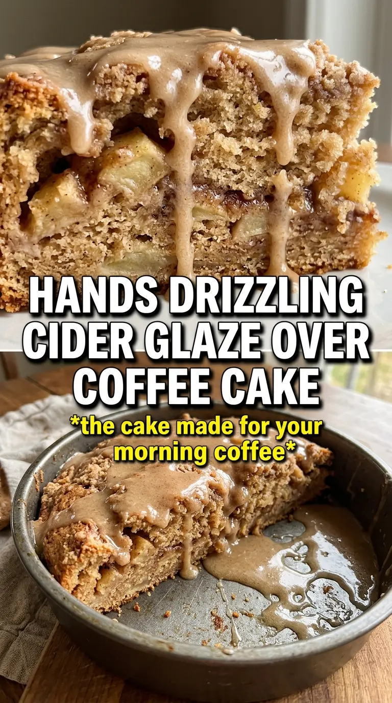 Apple Coffee Cake With Apple Cider Glaze, tender crumb, cinnamon streusel
