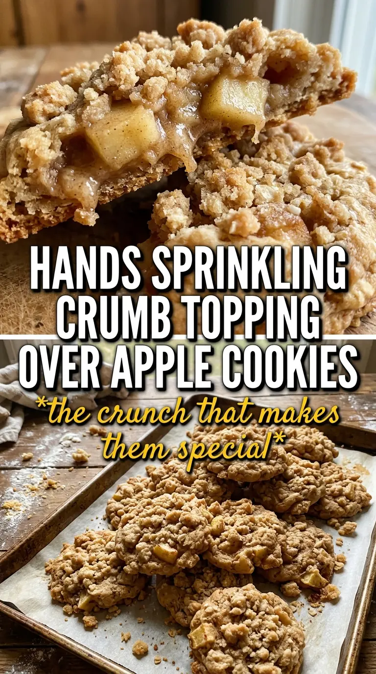 Apple crumb cookies soft oat crumble caramel