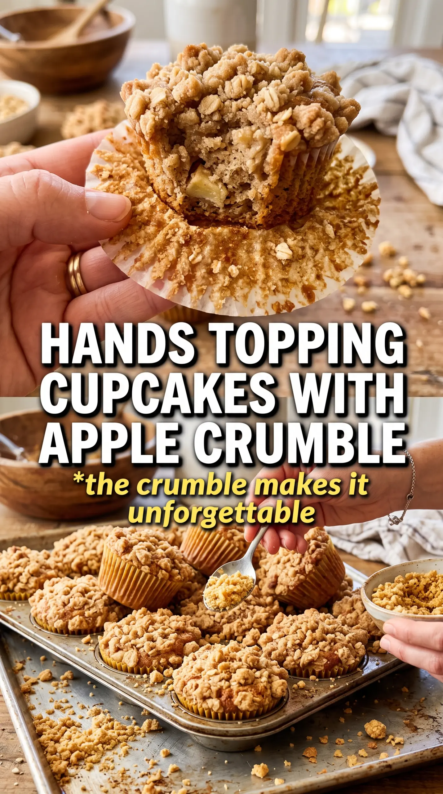 Apple Crumble Cupcakes moist apple-studded cinnamon