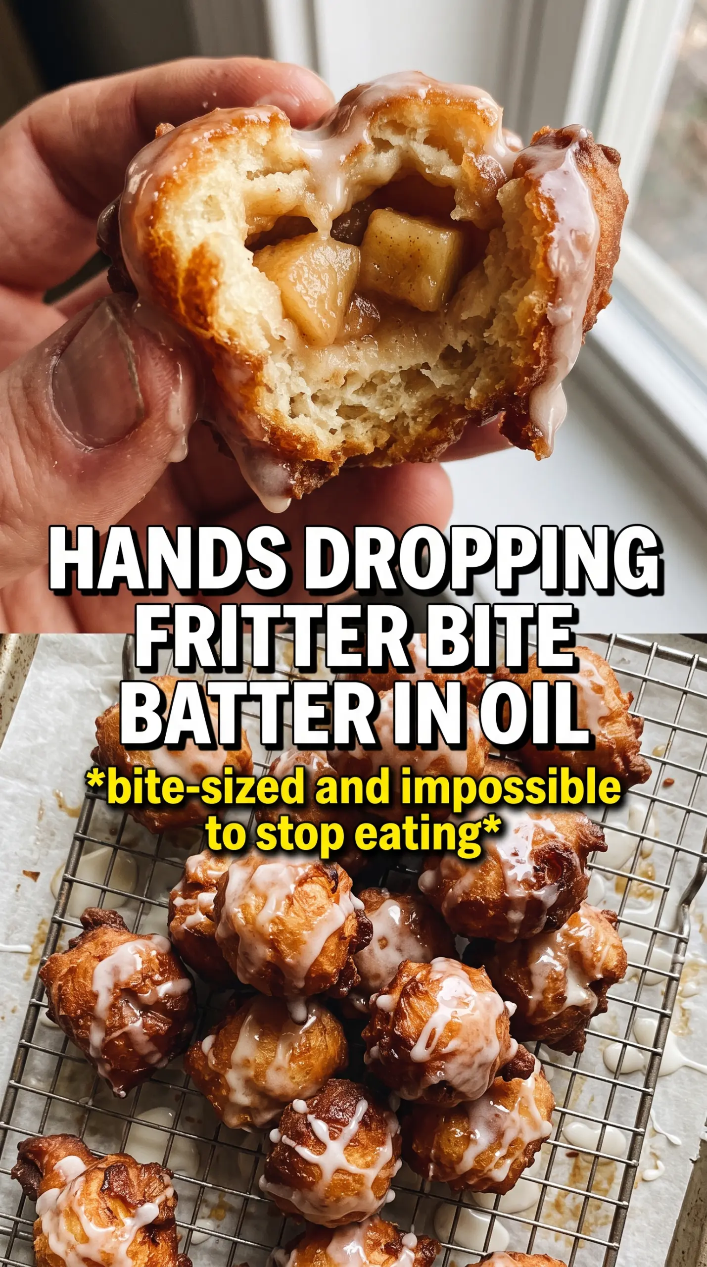 Apple Fritter Bites golden glazed cinnamon