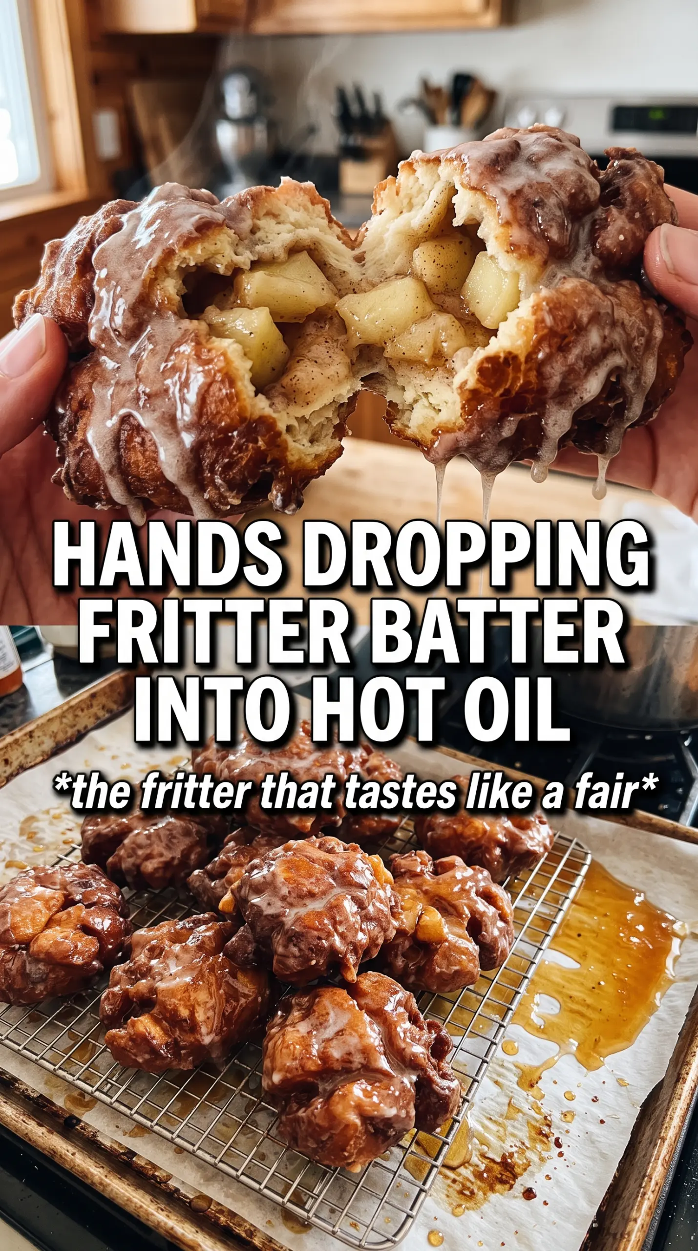 Apple Fritters golden glazed