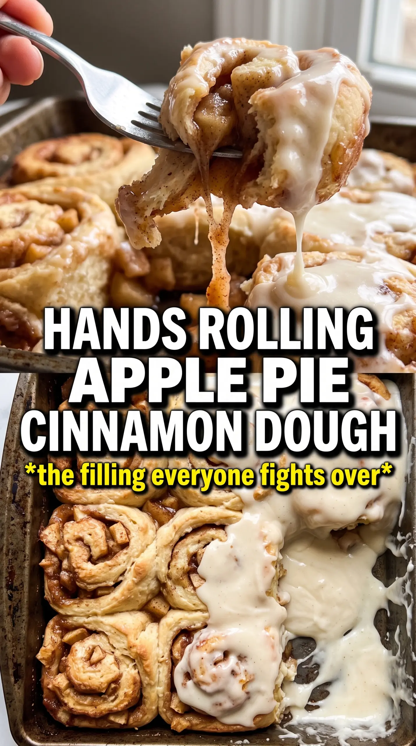 Apple Pie Cinnamon Rolls golden spiced caramel