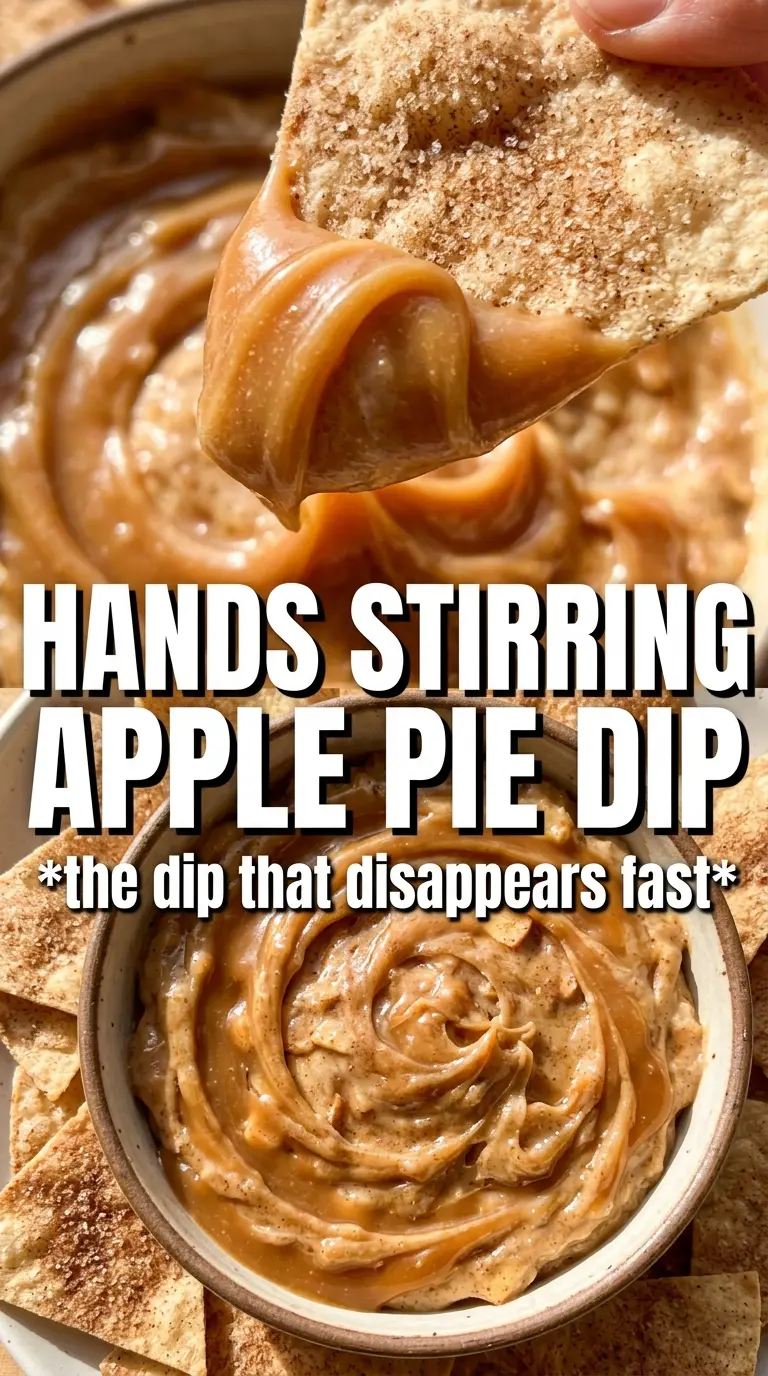 Apple Pie Dip With Cinnamon Tortilla Chips sweet caramelized
