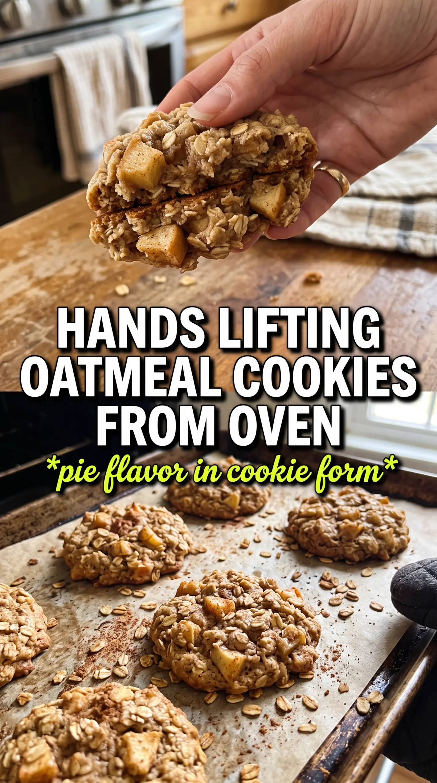 Apple Pie Oatmeal Cookies rustic chewy cinnamon