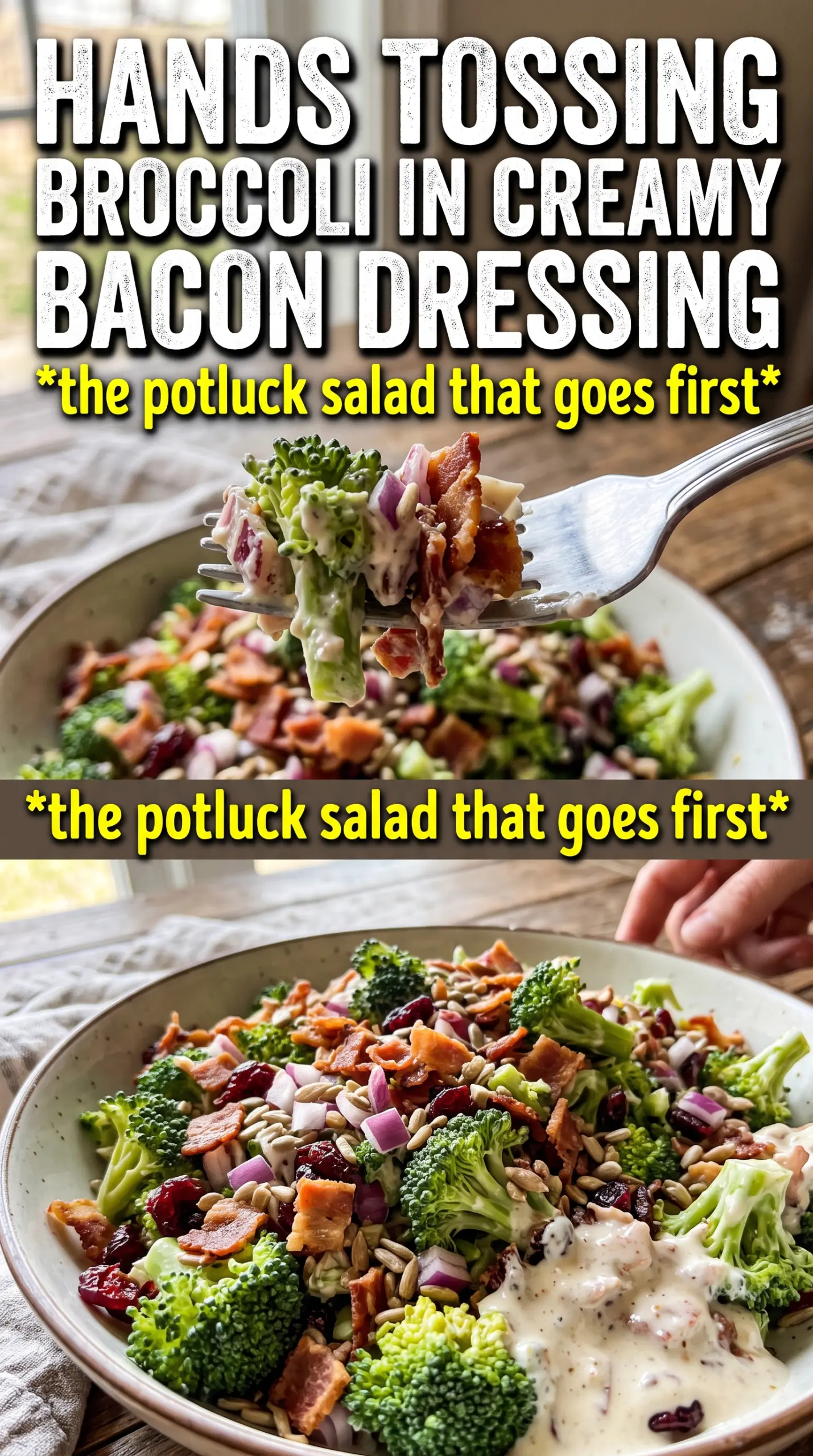 Broccoli Bacon Salad crunchy creamy colorful