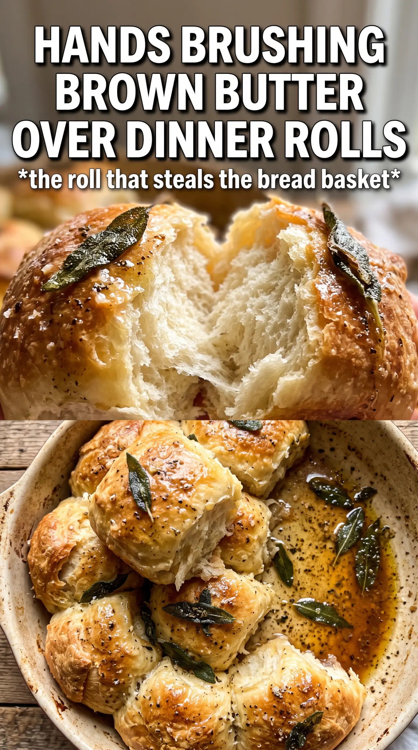 Brown Butter Sage Dinner Rolls golden soft sage