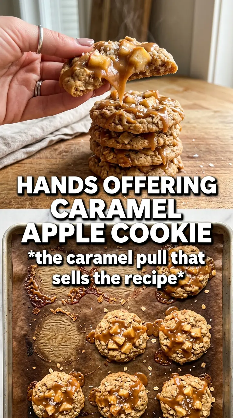 Caramel Apple Cookies soft golden caramel drizzle