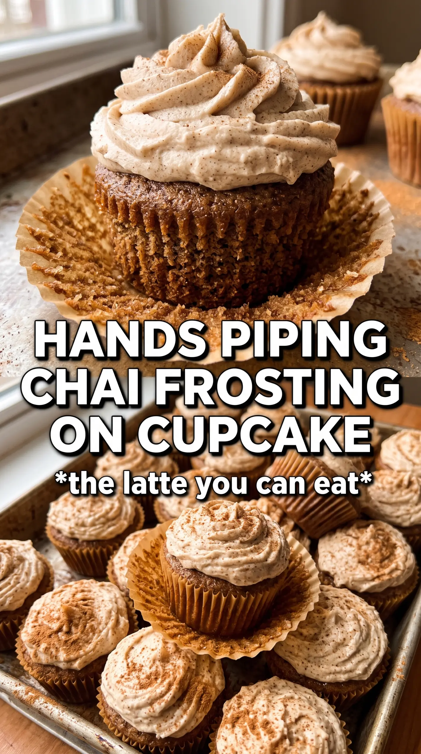 Chai Latte Cupcakes warm spiced whipped frosting