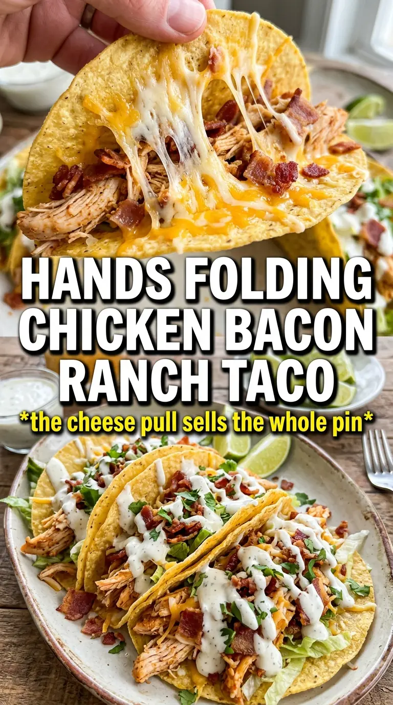 Cheesy Chicken Bacon Ranch Tacos crispy ranch-filled