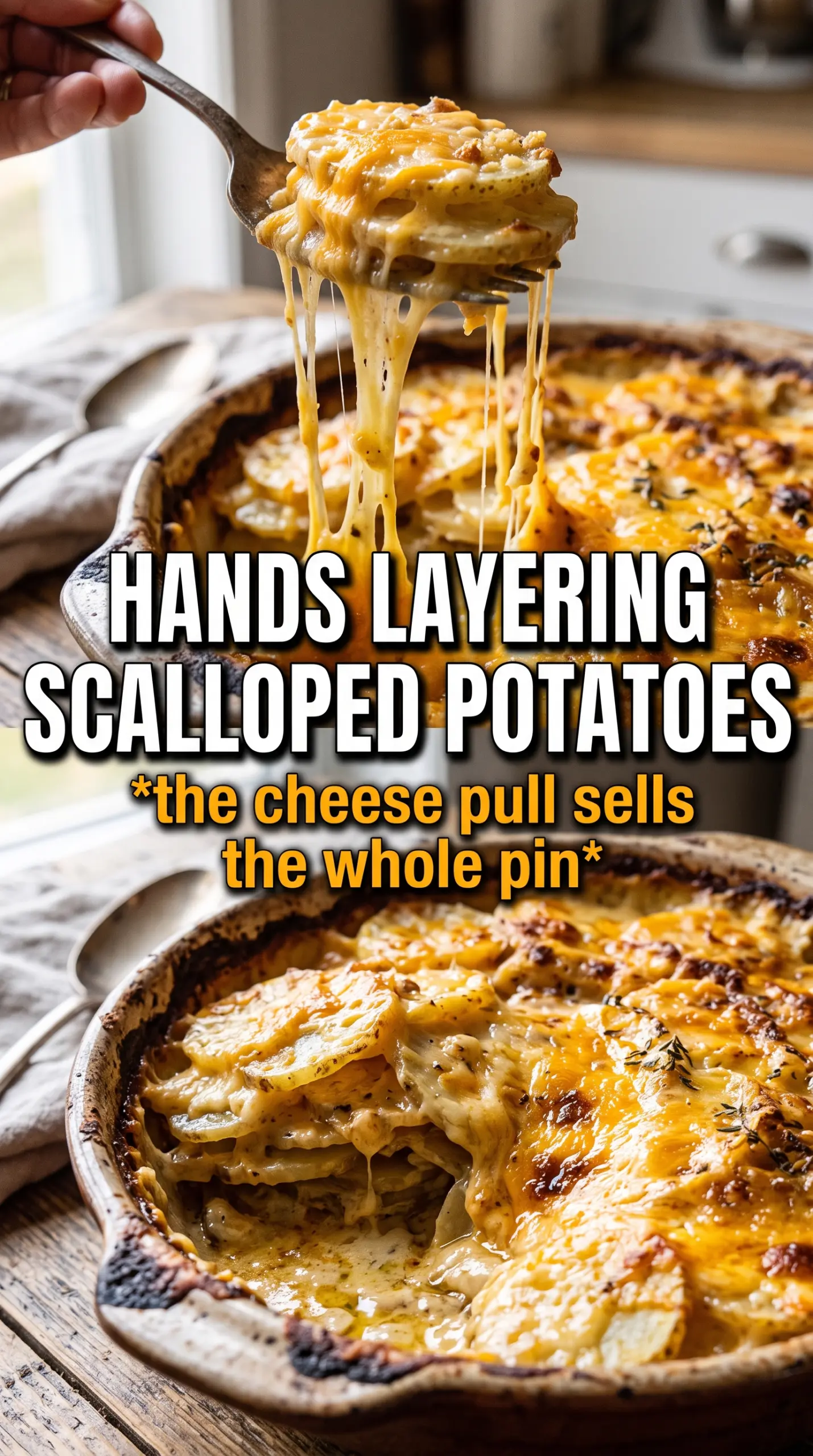 Cheesy scalloped potatoes creamy golden bubbling