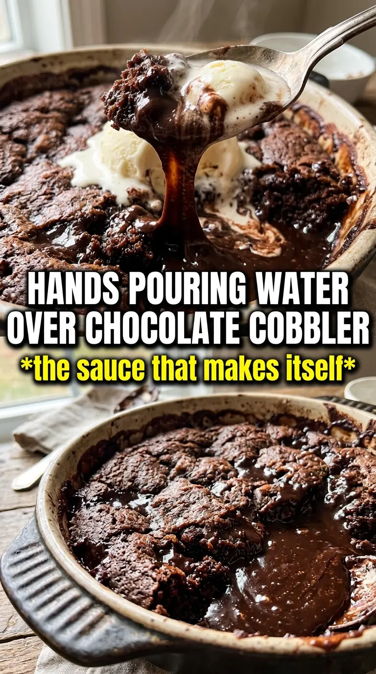 Chocolate Cobbler fudgy, molten, self-saucing