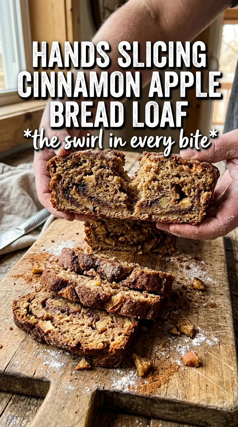 Cinnamon apple bread sliced tender swirled