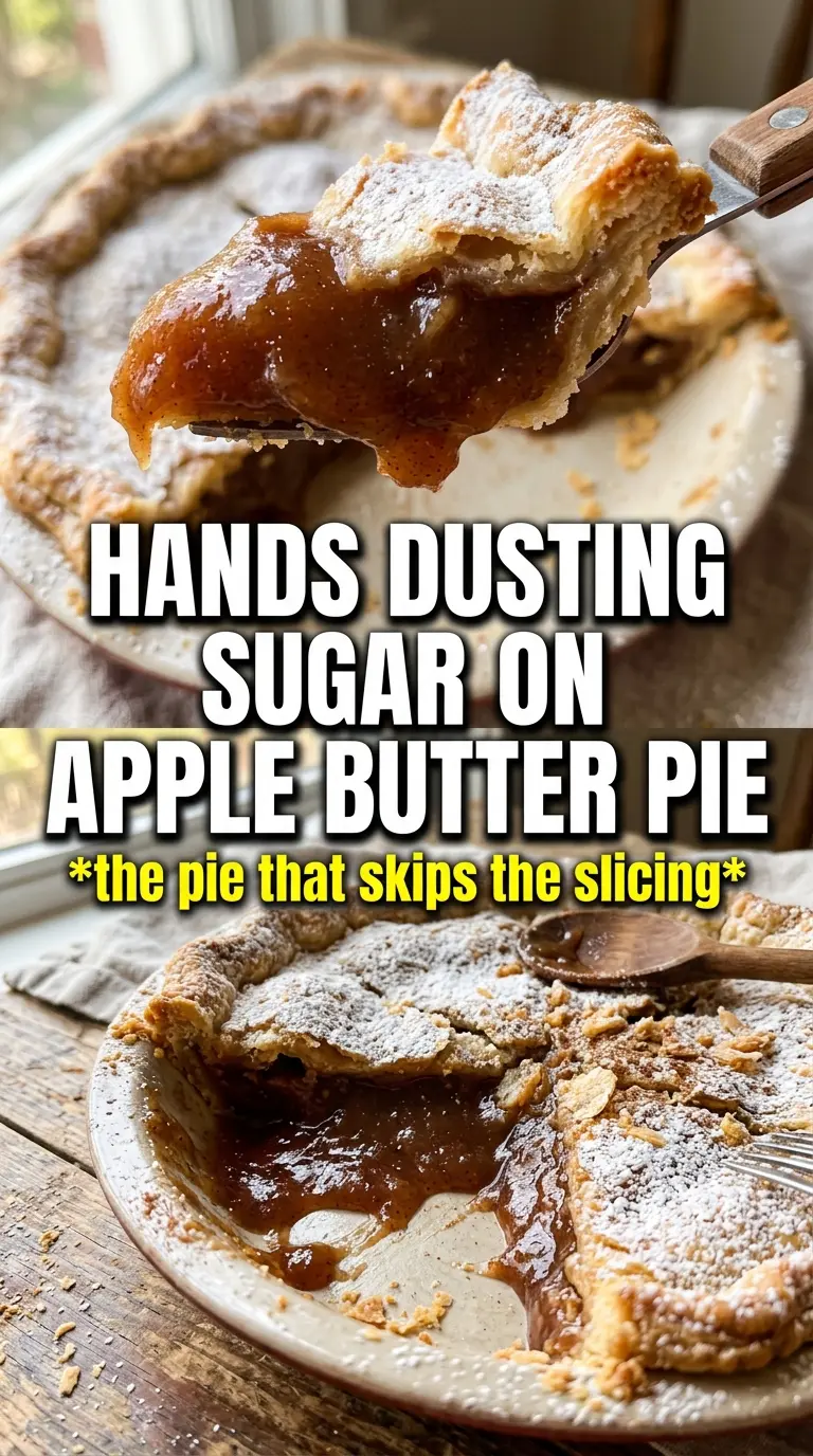 Cinnamon Sugar Apple Butter Pie with flaky crust and spiced filling
